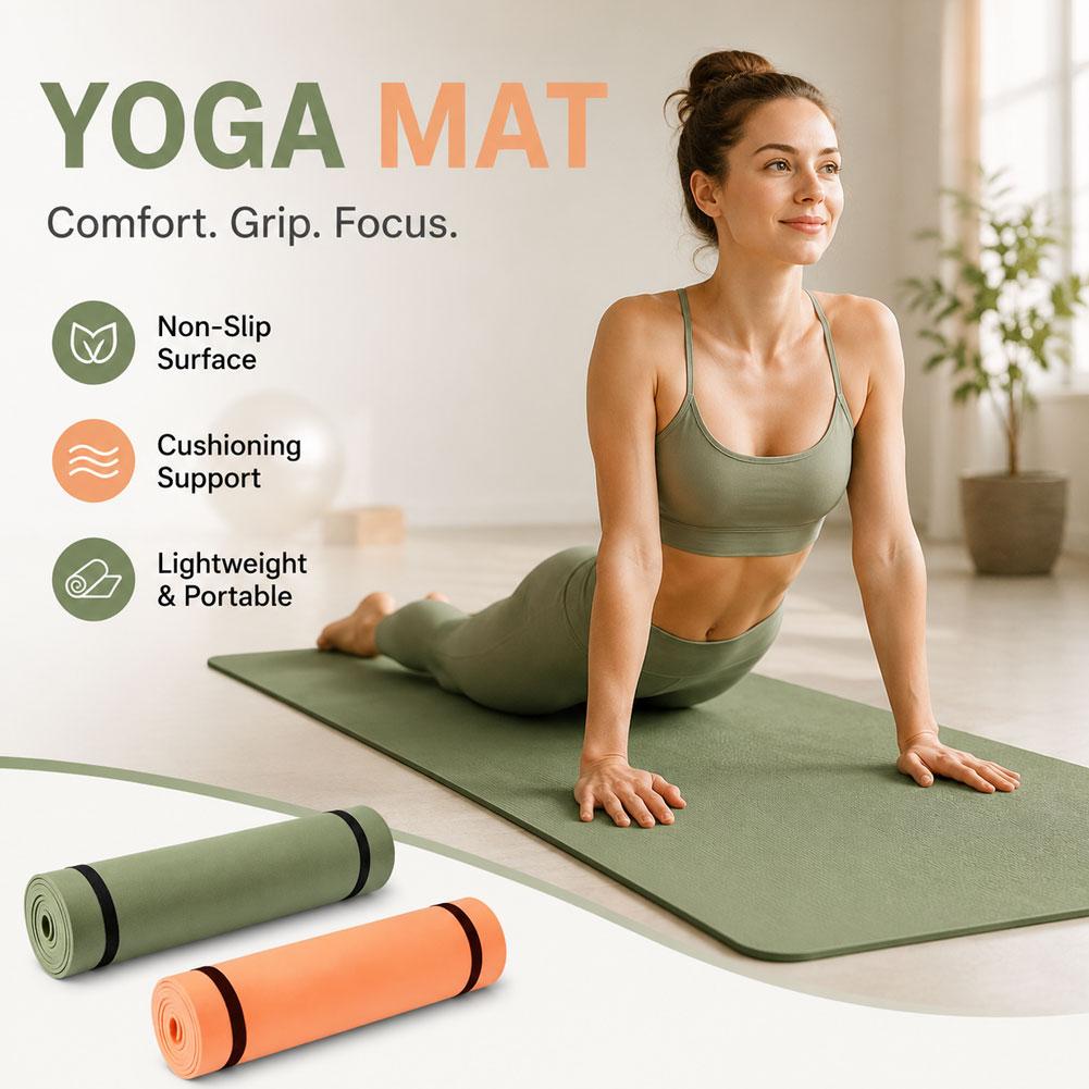 Pilates Yoga Mat Thickness - Dikke yogamat Antislip sportfitnessmat EVA Comfort