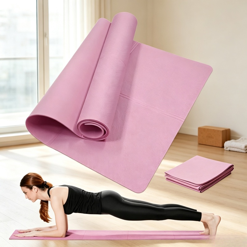 Pilates Yoga Mat Thickness - 4 mm dikke, antislip yogamat, draagbaar