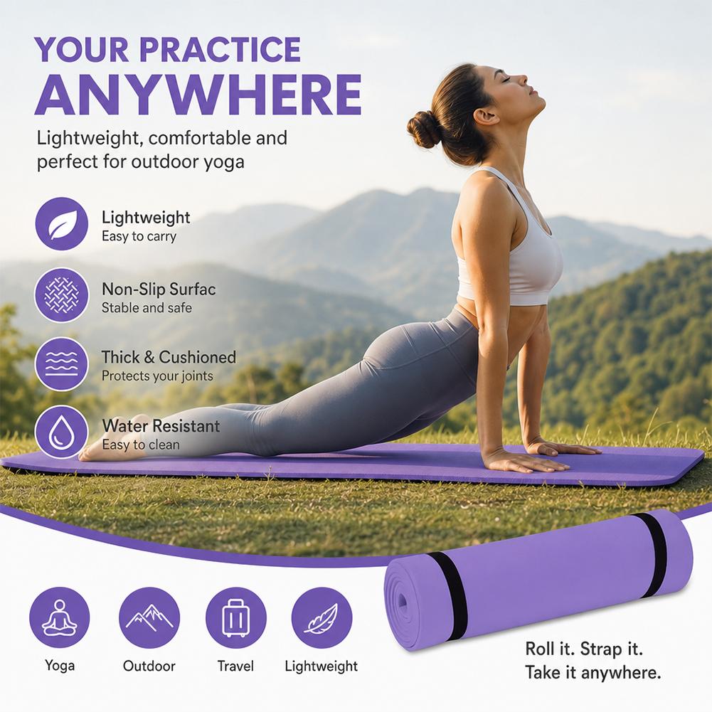 6 mm yogamat, antislip, lichtg - Pilates Yoga Mat Thickness recensie en prijs